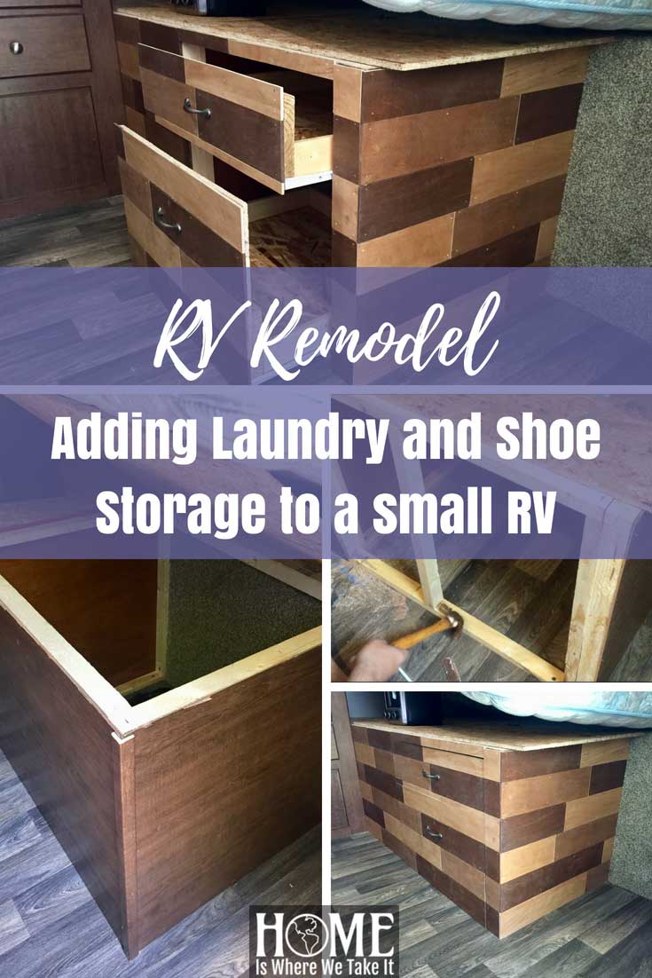 RV Remodel - Laundry and Shoe Storage
