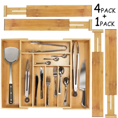 RV Kitchen Storage - Bamboo Cutlery Tray
